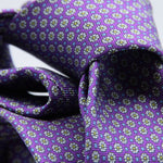 Cruciani &amp; Bella
100% Printed Silk

Self-Tipped
Violet, Off-White, Green and Light Blue Motif Tie&nbsp;
Handmade in Rome, Italy.

8 cm x 150 cm
#9285