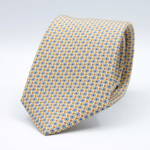 Cruciani &amp; Bella
100% Printed Silk

Self-Tipped
Yellow, Light Blue and Orange Motif Tie&nbsp;
Handmade in Rome, Italy.

8 cm x 150 cm
#9286