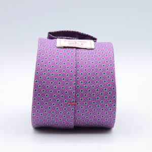 Cruciani &amp; Bella
100% Printed Silk

Self-Tipped
Fucsia, Light Grey, Light Blue and Blue Motif Tie&nbsp;
Handmade in Rome, Italy.

8 cm x 150 cm
#9287