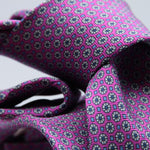 Cruciani &amp; Bella
100% Printed Silk

Self-Tipped
Fucsia, Light Grey, Light Blue and Blue Motif Tie&nbsp;
Handmade in Rome, Italy.

8 cm x 150 cm
#9287