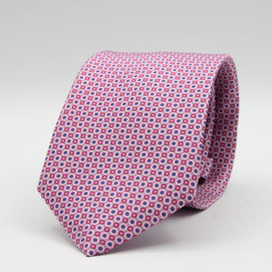 Cruciani &amp; Bella
100% Printed Silk

Self-Tipped
Pink, Red, Blue and White Motif Tie&nbsp;
Handmade in Rome, Italy.

8 cm x 150 cm
#92889