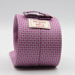 Cruciani &amp; Bella
100% Printed Silk

Self-Tipped
Pink, Red, Blue and White Motif Tie&nbsp;
Handmade in Rome, Italy.

8 cm x 150 cm
#92889