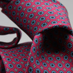 Cruciani &amp; Bella
100% Printed Silk

Self-Tipped
Light red, Light Blue and White Motif Tie&nbsp;
Handmade in Rome, Italy.

8 cm x 150 cm
#9291