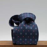 Cruciani &amp; Bella
100% Printed Silk

Self-Tipped
Blue, Red and Light Blue Motif Tie&nbsp;
Handmade in Rome, Italy.

8 cm x 150 cm
#9299