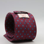 Cruciani &amp; Bella
100% Printed Silk

Self-Tipped
Red Wine, Blue, Light Blue and White Motif Tie&nbsp;
Handmade in Rome, Italy.

8 cm x 150 cm
#9300