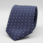 Cruciani &amp; Bella
100% Printed Silk

Self-Tipped
Blue, red, Grey and White Motif Tie&nbsp;
Handmade in Rome, Italy.

8 cm x 150 cm
#9301