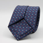 Cruciani &amp; Bella
100% Printed Silk

Self-Tipped
Blue, red, Grey and White Motif Tie&nbsp;
Handmade in Rome, Italy.

8 cm x 150 cm
#9301