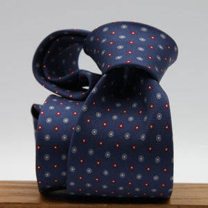 Cruciani &amp; Bella
100% Printed Silk

Self-Tipped
Blue, red, Grey and White Motif Tie&nbsp;
Handmade in Rome, Italy.

8 cm x 150 cm
#9301