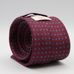 Cruciani &amp; Bella
100% Printed Silk

Self-Tipped
Red Wine, Blue, Light Blue and White Motif Tie&nbsp;
Handmade in Rome, Italy.

8 cm x 150 cm
#9304