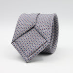 Cruciani &amp; Bella
100% Printed Silk

Self-Tipped
Grey, White, Red and Blue Motif Tie
Handmade in Rome, Italy.
8 cm x 150 cm
#9429