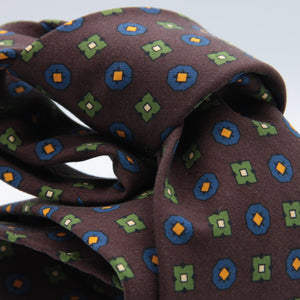 Cruciani &amp; Bella
Handmade in Italy
Unlined
Brown, Blue, Green and Yellow
100% Madder Silk
8 X 150 Cm
#9065
