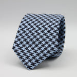 Cruciani &amp; Bella

100% Woven Jacquard silk
Tipped

Blue Navy and Baby Blue Pied de Poule &nbsp;Motif Tie
Handmade in Como, Italy
8 cm x 150 cm
#8803