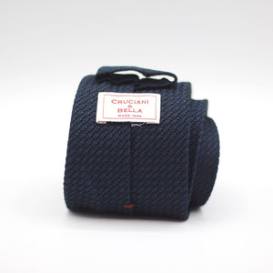 Cruciani & Bella - Silk Grenadine  - Garza grossa - Unlined - Dark Blue Tie