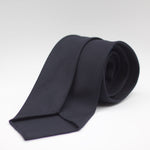 Cruciani & Bella 100% Tasmania  Wool Unlined Hand rolled blades Dark Blue Unlined Tie Handmade in Italy