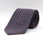 Cruciani & Bella - Printed Madder Silk  - Dark Blue, Green, Red and Cream Tie