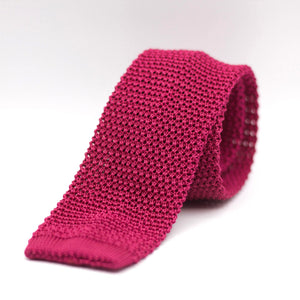 Cruciani & Bella 100% Knitted Silk Dark Pink tie Handmade in Italy 6 cm x 147 cm