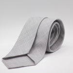 Cruciani & Bella 100% Tasmania  Wool Unlined Hand rolled blades Light Grey Unlined Tie Handmade in Italy 8 cm x 150 cm