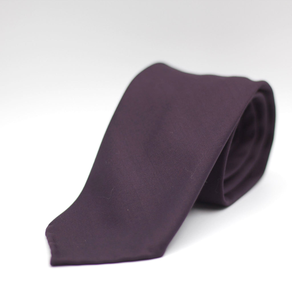 Cruciani & Bella 100% Tasmania  Wool Unlined Hand rolled blades Dark Violet Unlined Tie Handmade in Italy 8 cm x 150 cm