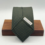 Drake's for Cruciani & Bella 36 oz Self-Tipped 100% Printed Silk Blue, Green Motif Tie Handmade in London. England 9 cm x 150 cm