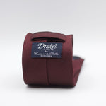 Drake's for Cruciani e Bella 100%&nbsp; Woven jacquard Silk Tipped Red Wine Heringbone Tie Handmade in London, England
