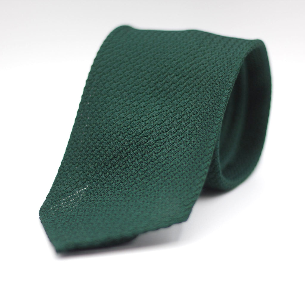 Cruciani & Bella 100% Silk Grenadine Garza Grossa Woven in Italy Unlined  Forrest Green tie Handmade in Italy 8 cm x 150 cm