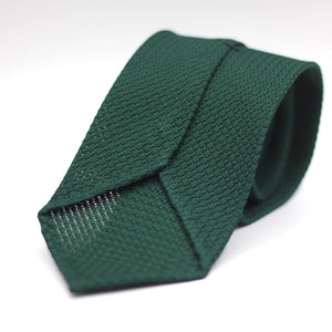 Cruciani & Bella 100% Silk Grenadine Garza Grossa Woven in Italy Unlined  Forrest Green tie Handmade in Italy 8 cm x 150 cm