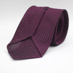Cruciani & Bella 100% Silk Grenadine Garza Grossa Woven in Italy Unlined Hand rolled blades Purple and black tie Handmade in Italy 8 cm x 150 cm