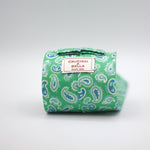 Cruciani &amp; Bella 100% Printed Silk Silk Made in England&nbsp; Self-tipped Green, Blue and White Paisley Motif Tie 8 cm x 150 cm Handmade in &nbsp;England