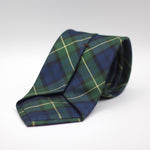 Cruciani &amp; Bella 100% Woven Jacquard Silk Self Tipped Green, Blue and &nbsp;Yellow Tartan Tie Handmade in Italy 8 cm x 150 cm #8756