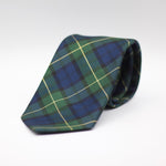 Cruciani &amp; Bella 100% Woven Jacquard Silk Self Tipped Green, Blue and &nbsp;Yellow Tartan Tie Handmade in Italy 8 cm x 150 cm #8756
