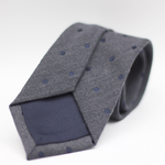 Holliday & Brown for Cruciani & Bella 100% Printed Wool  Self-Tipped Grey, Blue Dots Motif Tie Handmade in Italy 8 cm x 148 cm