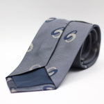 Holliday & Brown - Woven Jacquard Silk - Grey, Blue and Off White Tie