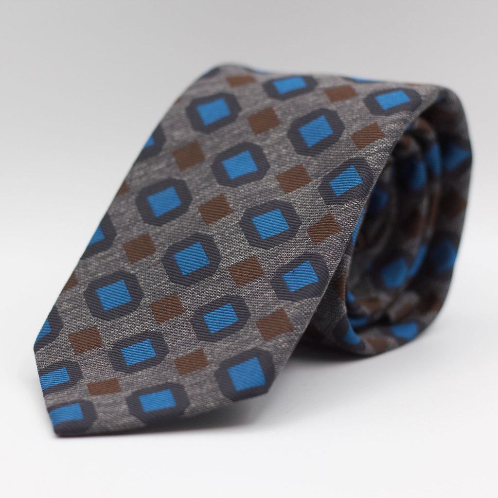 Grey, Brown Light Blue and Navy Tie