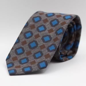 Grey, Brown Light Blue and Navy Tie