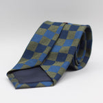 Cruciani & Bella 100% Silk  Jacquard  Tipped Grey, Dark Blue and Light Blue Tie Handmade in Italy 8 cm x 150 cm