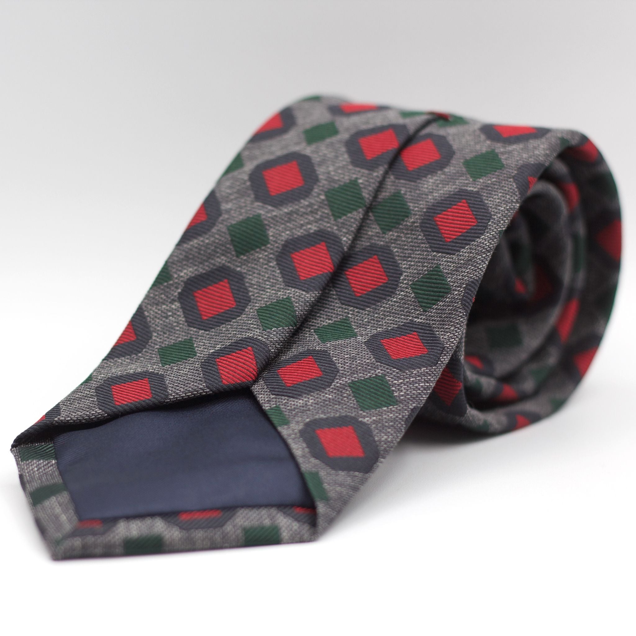 Grey, Green,  Red and Navy Tie