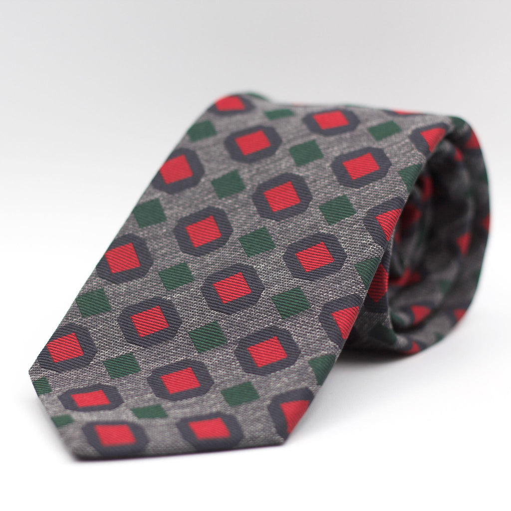 Grey, Green,  Red and Navy Tie