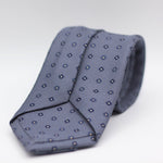 Holliday & Brown for Cruciani & Bella 100% Printed Silk Self-Tipped Grey, Light Blue and White  motif tie Handmade in Italy 8 cm x 150 cm