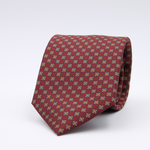 Holliday &amp; Brown for Cruciani &amp; Bella
100% printed Silk
Self Tipped
Red Wine, Green and Orange motif tie
Exclusive tie lining
Handmade in Italy
8,5 cm x 150 cm
#10403