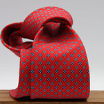 Holliday &amp; Brown for Cruciani &amp; Bella
100% Printed Silk
Self Tipped
Red, Royal Blue, Light Blue and Yellow motif Tie
Handmade in Italy
8 cm x 150 cm
#9353