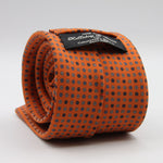 Holliday &amp; Brown for Cruciani &amp; Bella
100% Printed Silk
Self Tipped
Light Orange, Navy Blue, Light Blue and White motif Tie
Handmade in Italy
8 cm x 150 cm
#9354