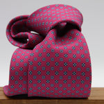 Holliday &amp; Brown for Cruciani &amp; Bella
100% Printed Silk
Self Tipped
Magenta, Blue, Pink, Light Blue and White motif Tie
Handmade in Italy
8 cm x 150 cm
#9364