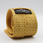 Holliday &amp; Brown for Cruciani &amp; Bella
100% Printed Silk
Self Tipped
Yellow, Navy Blue, Light Blue and White motif Tie
Handmade in Italy
8 cm x 150 cm
#9367