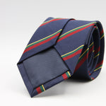 Holliday &amp; Brown
100% Jacquard Silk
Tipped
"Royal Marines" Regimental Tie
Blue, Red, Green and Yellow Stripes
Handmade in Italy
8 cm x 148 cm
#8810
