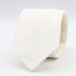 Cruciani &amp; Bella Tie
100% Silk Grenadine Garza Grossa

Unlined
Plain White Tie
Handmade in Italy
8 cm x 150 cm

#9502