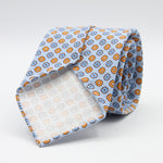 Cruciani &amp; Bella Tie
Handmade and Printed in Italy
Unlined
Hand Rolled
Sky Blue, Light Blue and Orange Tie
100% Printed Madder Silk
8 X 150 Cm
#9538