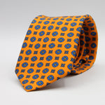 Cruciani &amp; Bella Tie
100%&nbsp; Silk
Printed and Handmade in Italy
Self-Tipped
Orange and Blue Tie

8 cm x 150 cm
#9611