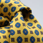Cruciani &amp; Bella Tie
100%&nbsp; Silk
Printed and Handmade in Italy
Self-Tipped
Yellow, Blue and Brown Tie

8 cm x 150 cm
#9612