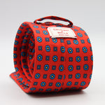 Cruciani &amp; Bella Tie
100%&nbsp; Silk
Printed and Handmade in Italy
Self-Tipped
Red, Blue and Yellow Tie

8 cm x 150 cm
#9604