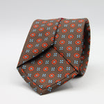 Cruciani &amp; Bella Tie
100%&nbsp; Silk
Printed and Handmade in Italy
Self-Tipped
Brown, Orange and Sky Blue Tie

8 cm x 150 cm
#9610